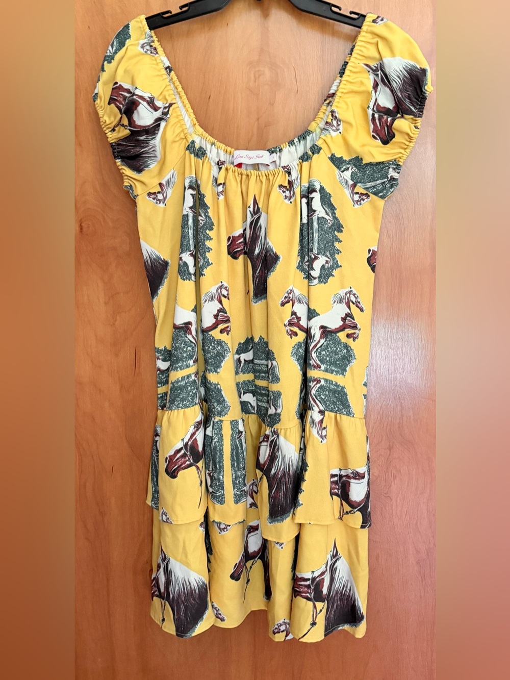 Calling All Horse Girls!
Lisa Says Gah Yellow Horse Dress in Small (fits S-M) NW
